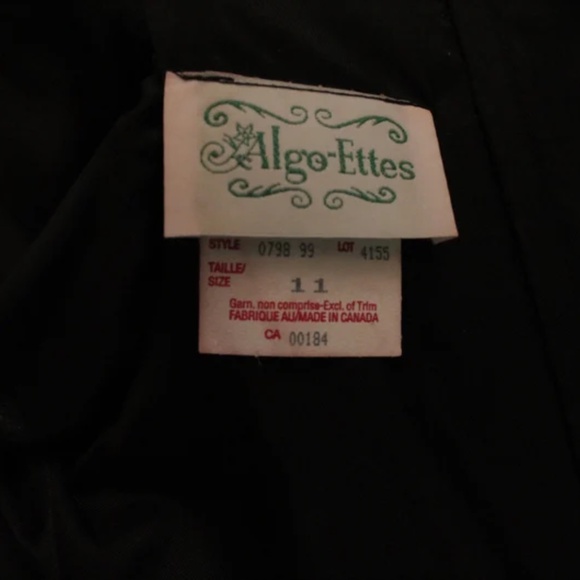 1980's Algo-Ettes Black Velvet Lace and Sequin Trimmed Dress - Picture 5 of 5